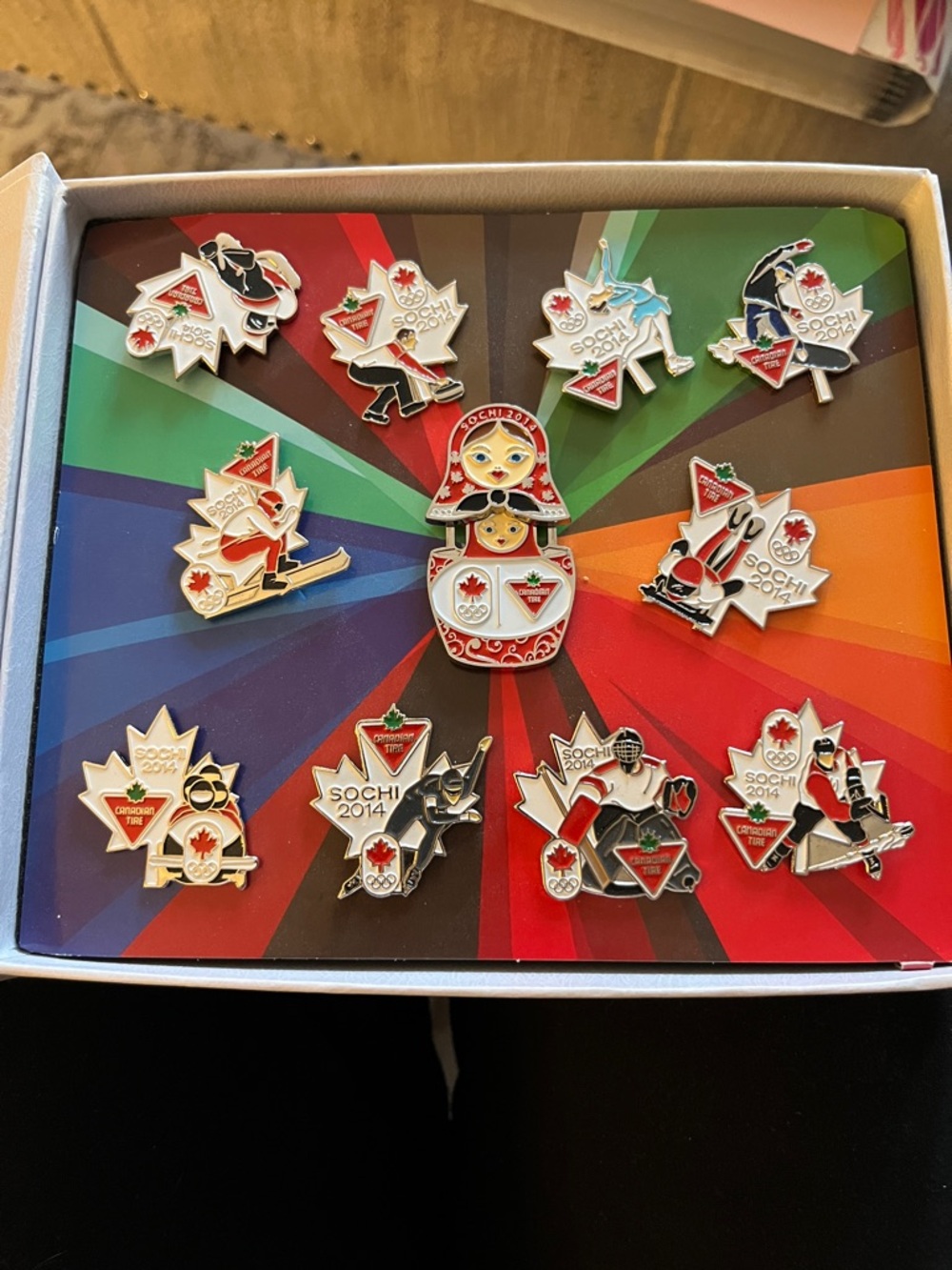 Sochi 2014 Canadian Olympic Enamel Pin Set - Red/White